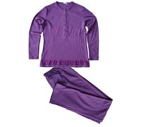 Pigiama donna invernale caldo cotone 100% lungo aperto serafino girocollo Manam