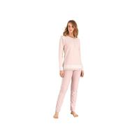 Pigiama Donna Invernale Cotone Punto Milano, Pigiami 2 Pezzi Morbido con Maglia Manica Lunga, Fantasia a Scelta, Taglie 44 46 48 50 52 54