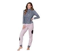 Pigiama Donna Invernale Cotone Punto Milano, Pigiami 2 Pezzi Morbido con Maglia Manica Lunga, Fantasia a Scelta, Taglie S M L XL
