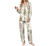 Pigiama Donna Invernale Due Pezzi Natale Elasticizzato Notte Casual | Maglia E Pantaloni Altamente Elasticizzati Che Offrono La Massima Flessibilità Sia Nel Letto Che Nelle Attività Di Casa