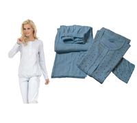 Pigiama donna invernale in caldo cotone 100% classico aperto serafino Linclalor