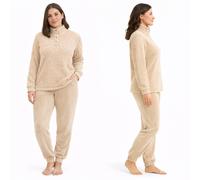 Pigiama Donna Invernale in Caldo e Morbido Coral, Ideale per le Serate Fredde