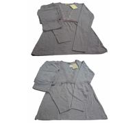 Pigiama Donna invernale, Lungo Caldo Cotone. DOLCI CHICCHE, 1405. Grigio, Cipria