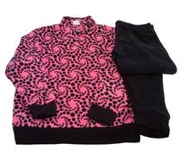 Pigiama donna invernale lungo in caldo pile aperto zip bottoni Liabel S M L XL