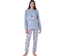 Pigiama Donna Invernale Pile Pigiamiamoci Coral Orso Natalizio S-XL Caldo