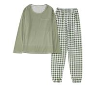 Pigiama Donna Invernale，Stampate Set di Pigiami a Due Pezzi Eleganza e Confort da Abbigliamento Notte per la casa Lounge Sleepwear Casual