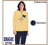 Pigiama Donna Irge Caldo Cotone Interlock MI1674, 100% Made in Italty