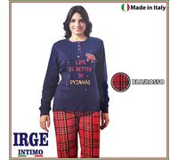 Pigiama Donna Irge Caldo Cotone Interlock MI1674, 100% Made in Italty
