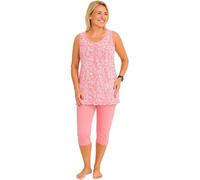 Pigiama Donna Leggero e Traspirante - Modello Estivo in Cotone Fresco Mezza Manica e Pantaloni Basket - LINGERY Rosa TG XL/52