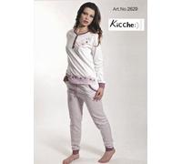Pigiama donna lungo con elastici KICCHE YOUNG 2629 Maglia lunga, pantalone lungo