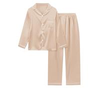 Pigiama Donna Lungo Cotone, Pigiama Donna Bottoni Davanti con Bottoni Frontali Lunghe Leggero Ed Elegante Comodo con Tasca Sciolto Accogliente Pigiama Donna Invernale per La Casa
