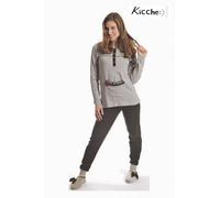 Pigiama Donna Lungo Invernale, bordato in Caldo Cotone. KICCHE YOUNG - 3618