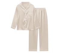 Pigiama Donna Lungo, Pigiama Aperto con Bottoni Maniche Lunghe Camicia con Bottoni sul Bavero Comodo Pantaloni Lunghi Traspiranti Casual in Due Pezzi Pigiama Aperto Davanti Donna per La Notte