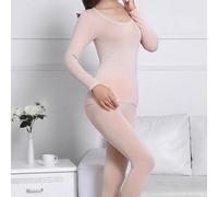 Pigiama Donna Manica Lunga, Morbido Poliestere, Taglia per unica(Beige One Size)