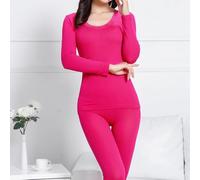 Pigiama Donna Manica Lunga, Morbido Poliestere, Taglia per unica(Hot Pink One Size)