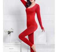 Pigiama Donna Manica Lunga, Morbido Poliestere, Taglia per unica(Wine One Size)