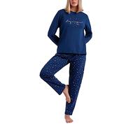 Pigiama donna maniche lunghe stay magical stelle girocollo 100% cotone 60402 .