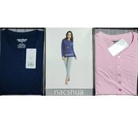 Pigiama donna NACSHUA cotone 100% ESTIVO PRIMAVERILE manica lunga con polsino