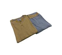 Pigiama Donna Nazareno Gabrielli Caldo Cotone Invernale 2 Pezzi Beige Grigio