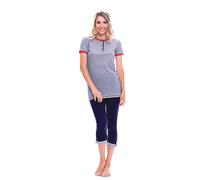 Pigiama donna per taglie grandi, manica corta pantalone pescatora pinocchietto.