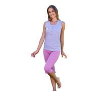 Pigiama donna pinocchietto giovanile cotone smanicato pantalone pescatora