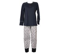 Pigiama donna RAGNO cotone estivo manica lunga collo serafino pantalone lungo co