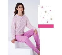 Pigiama donna taglie forti a serafino in jersey di cotone Karelpiu' KC8052