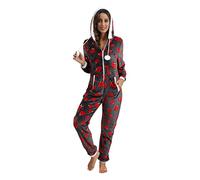 Pigiama Donna Tuta Intera Con Apertura, Pigiama Inverno, Monopezzo Flanella Tutine Sleepwear Romper Casa Tempo Libero Flanella Family Estetici Comodi Baggy Ispessito