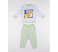 Pigiama due pezzi bimbo grigio/verde con stampa orsetti