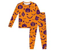 Pigiama Due Pezzi per Bambini di Halloween,Costume Cosplay Halloween personalità Camicia Abbottonato in Morbido Cotone Abbigliamento Comodi la casa, Relax Quotidiano