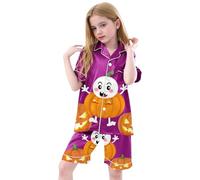 Pigiama Due Pezzi per Bambini di Halloween Costume Cosplay personalità Camicia Semplice e Morbido Abbigliamento la casa Stampa dei Cartoni Animati Regalo 1-12 Anni