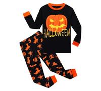 Pigiama Due Pezzi per Bambini di Halloween,Set Biancheria da Notte Abiti Casual Adolescenti Abbottonato Costumi Carnevale Feste 2 Vestiti la casa, Relax Quotidiano