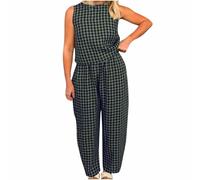 Pigiama estivo da donna corto con top e pantaloni lunghi, mimetico, M