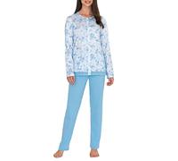Pigiama Estivo da Donna in Jersey, Completamente Aperto con Pantalone Lungo. Disponibile Fino alla Taglia 58