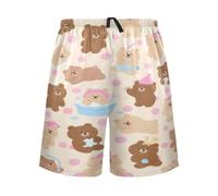 Pigiama estivo da uomo a forma di orso marrone con cartoni animati, comodi e divertenti, idea regalo, Carino orso marrone cartone animato, L