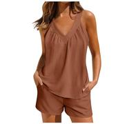 Pigiama Estivo in Cotone Set per Le Donne Plus Size Pantaloncini Morbidi e Canotta Senza Maniche Sleepwear per Casa/Viaggio Alien Top Donne Casual da Casa Morbido e Confortevole