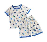 Pigiama Estivo Morbido per Bambini Bambina Ragazzo Notte Camicia Maniche Corte Pantaloncini Pezzi Giochi Cucito Bambine