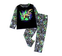 Pigiama Estivo per Ragazzi E Ragazze Set in Cotone Carino Pjs Confezione da 2 Pezzi Raso con Bottoni Jersey Lounge Loungewear Homewear Abbigliamento Bambini Costume