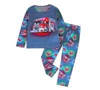 Pigiama Estivo per Ragazzi E Ragazze Set in Cotone Carino Pjs Confezione da 2 Pezzi Raso con Bottoni Jersey Lounge Loungewear Homewear Abbigliamento Bambini Costume