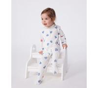 Pigiama in cotone a righe con cuori neonato bianco MARSHMALLOW,bianco MULTICO 81cm