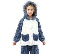 Pigiama in pile per ragazzi e ragazze per bambini carino pigiama termico fuzzy bottom down felpe con cappuccio pantaloni da jogging pelosi 2 pezzi abiti pigiama morbido caldo abbigliamento da notte