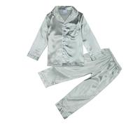 Pigiama in Raso per Bambina e Ragazzo, Set Camicia da Notte abbottonata, Top, Pantaloni Lunghi, Pantaloni, Indumenti da Notte, Abbigliamento da casa Compleanno Bambina Vestito