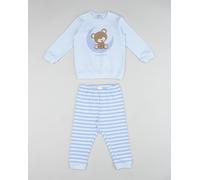 Pigiama interlock lungo due pezzi bimbo azzurro "orsetto"