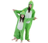 Pigiama intero a forma di animale, per donne e bambini, soffice tuta con cappuccio, costume invernale caldo per cosplay, perfetto per Halloween e Natale