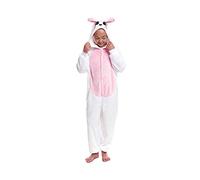 Pigiama Intero Animali Ragazze e Bambini (Taglie per Bambini 3-12 anni) Costume Pigiama Tuta Tuta Tutina Carnevale, Coniglio Bunny, 5-6 Anni