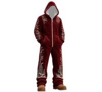 Pigiama intero da donna con cappuccio | Abbigliamento da notte spesso, caldo, con cerniera, taglia grande, per la casa, Natale, Halloween, feste