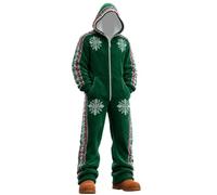 Pigiama intero da donna con cappuccio | Abbigliamento da notte spesso, caldo, con cerniera, taglia grande, per la casa, Natale, Halloween, feste