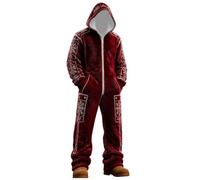 Pigiama intero da donna con cappuccio | Abbigliamento da notte spesso, caldo, con cerniera, taglia grande, per la casa, Natale, Halloween, feste