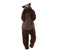 Pigiama Intero da Uomo e Donna Caldo Pigiamone in Pile con Cappuccio Panda Invernale Tuta Costume Animale per Carnevale Monopezzo Onesies Unisex Pigiama Intero con Cerniera