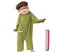 Pigiama Intero Donna Divertente Pigiama Con Cappuccio a Bocca Grande Caldo E Accogliente Bruttino Carino Confortevole Costumi Adulti Morbido Un Pezzo Unico Per La Casa Per Serate (Green-B, XXL)
